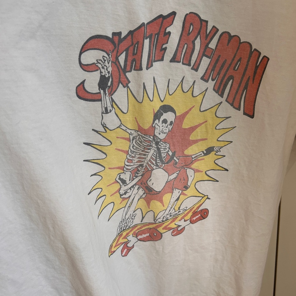 Skate Ry-Man White Graphic Tee